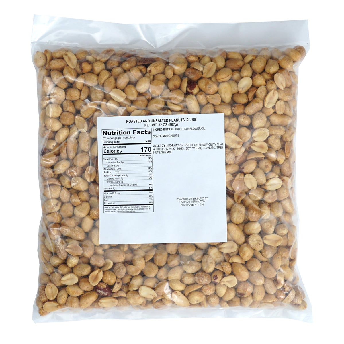 Hampton roasted peanuts 2lb bag with crisp texture ideal snack