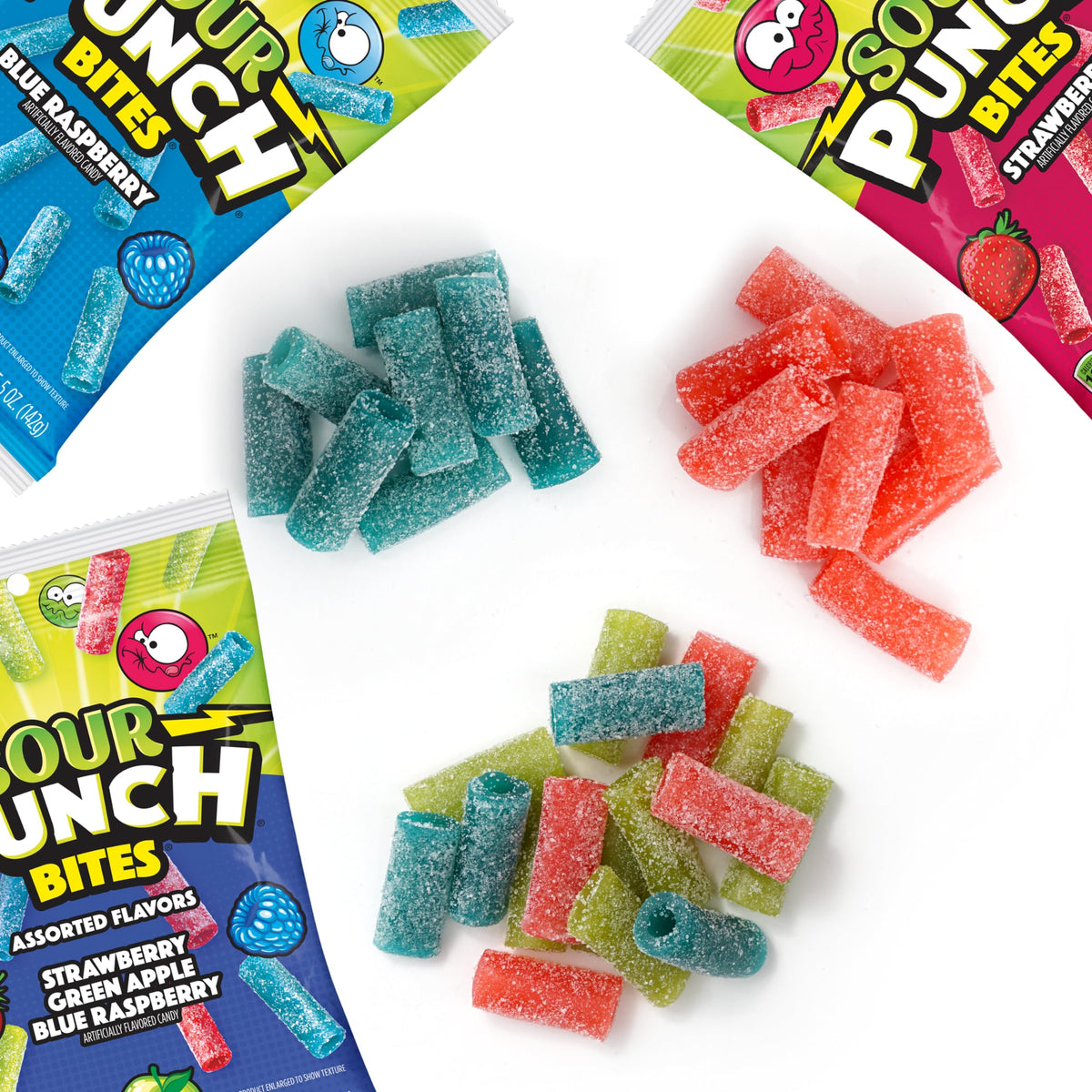 The Hampton Sour Punch Bites Blue Raspberry 5oz bag for bold, tangy refreshment.