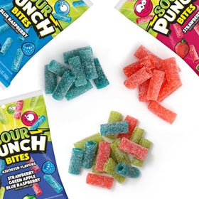 The Hampton Sour Punch Bites Blue Raspberry 5oz bag for bold, tangy refreshment.