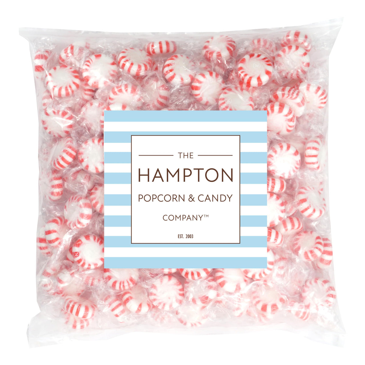 Starlight Mints close-up swirl shows red and white peppermint stripes