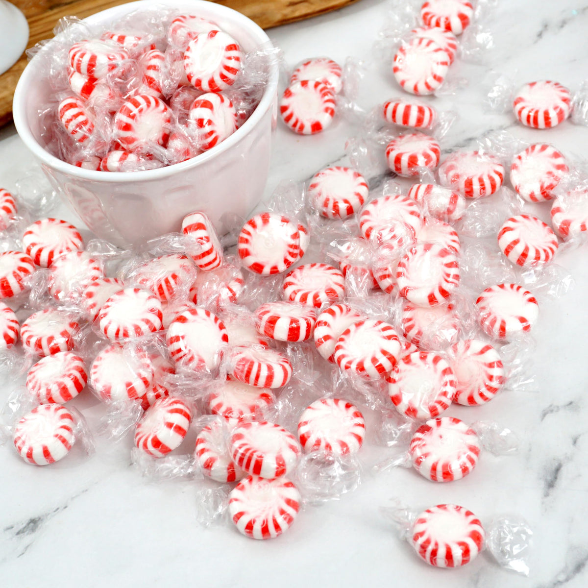 Starlight Peppermint candies are individually wrapped for on-the-go snacking