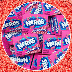 The Hampton Popcorn Company strawberry box candy bulk bag with vibrant pink treats for celebrations.
