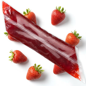 Hampton Distribution strawberry pie filling 2lb bag front for quick filling.