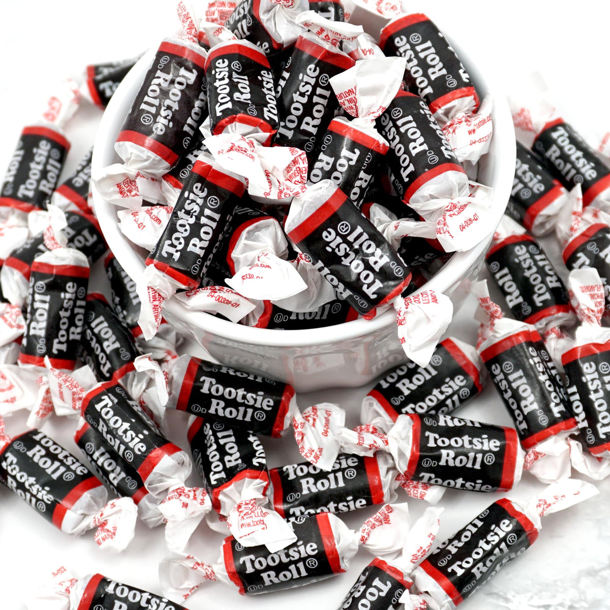 Tootsie Roll Midgees unwrapped close-up, great for snacking.