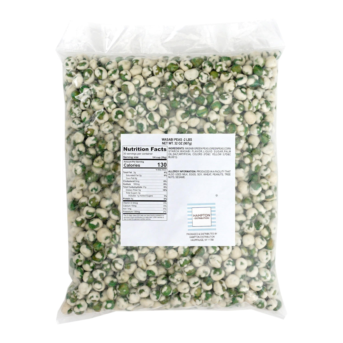Hampton Wasabi Peas close-up—spicy coating adds zing to every bite