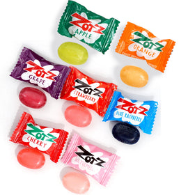 Assorted Zotz flavors showcase seven fruity options for variety.