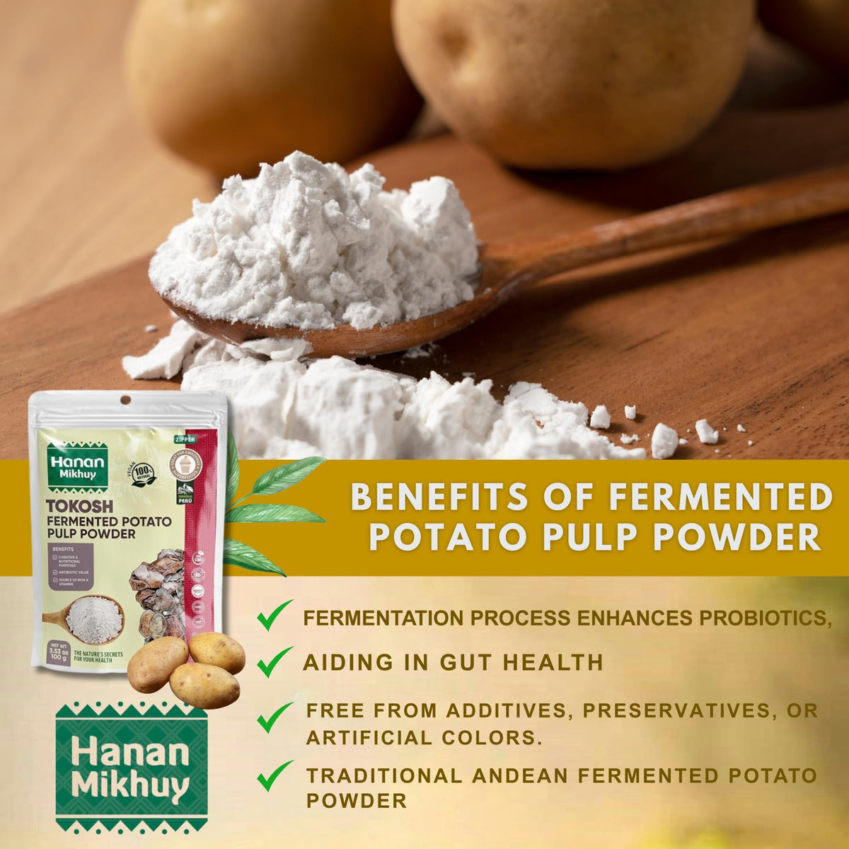 HANAN MIKHUY Tokosh 100g smoothie add demonstrates easy integration.