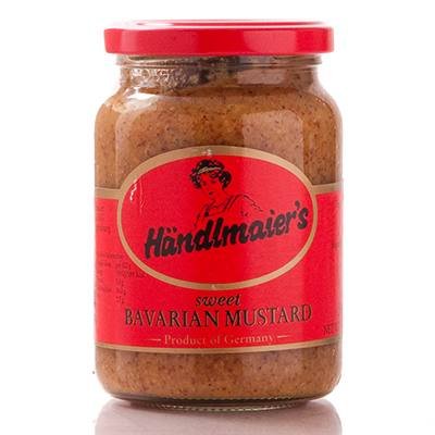Händlmaier Sweet Bavarian Mustard in a 13.4 oz glass jar, ideal with sausages
