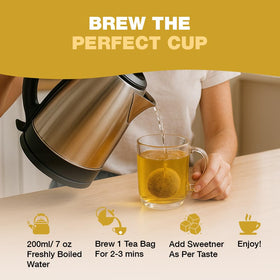 Allergen information panel on HANDPICK tea informs and reassures shoppers.