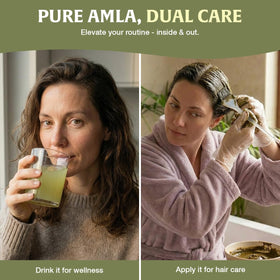 HANDPICK Amla powder resealable zip pouch keeps powder fresh between uses.