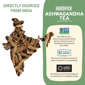 HANDPICK Ashwagandha tea with pure ingredients.