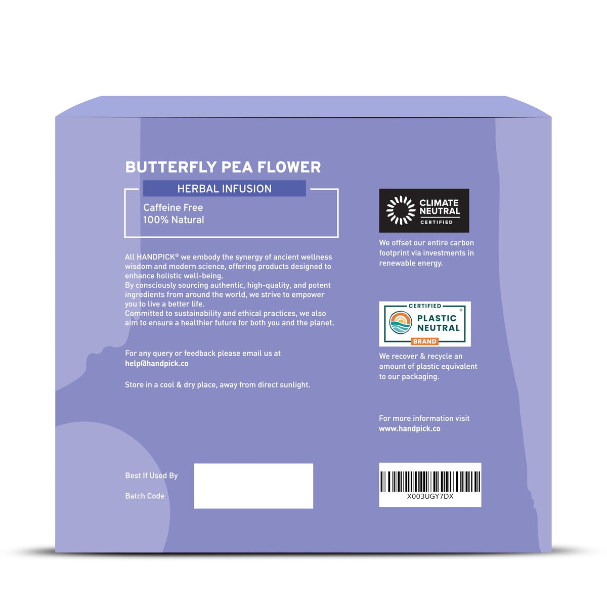 HANDPICK Butterfly Pea Tea premium dried flowers deliver pure flavor and visual appeal.