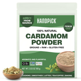HANDPICK Cardamom powder pack shot showing resealable pouch for freshness.
