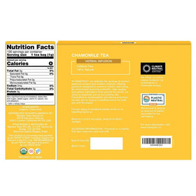 HANDPICK carbon-neutral brand feature with chamomile-tea-bags display