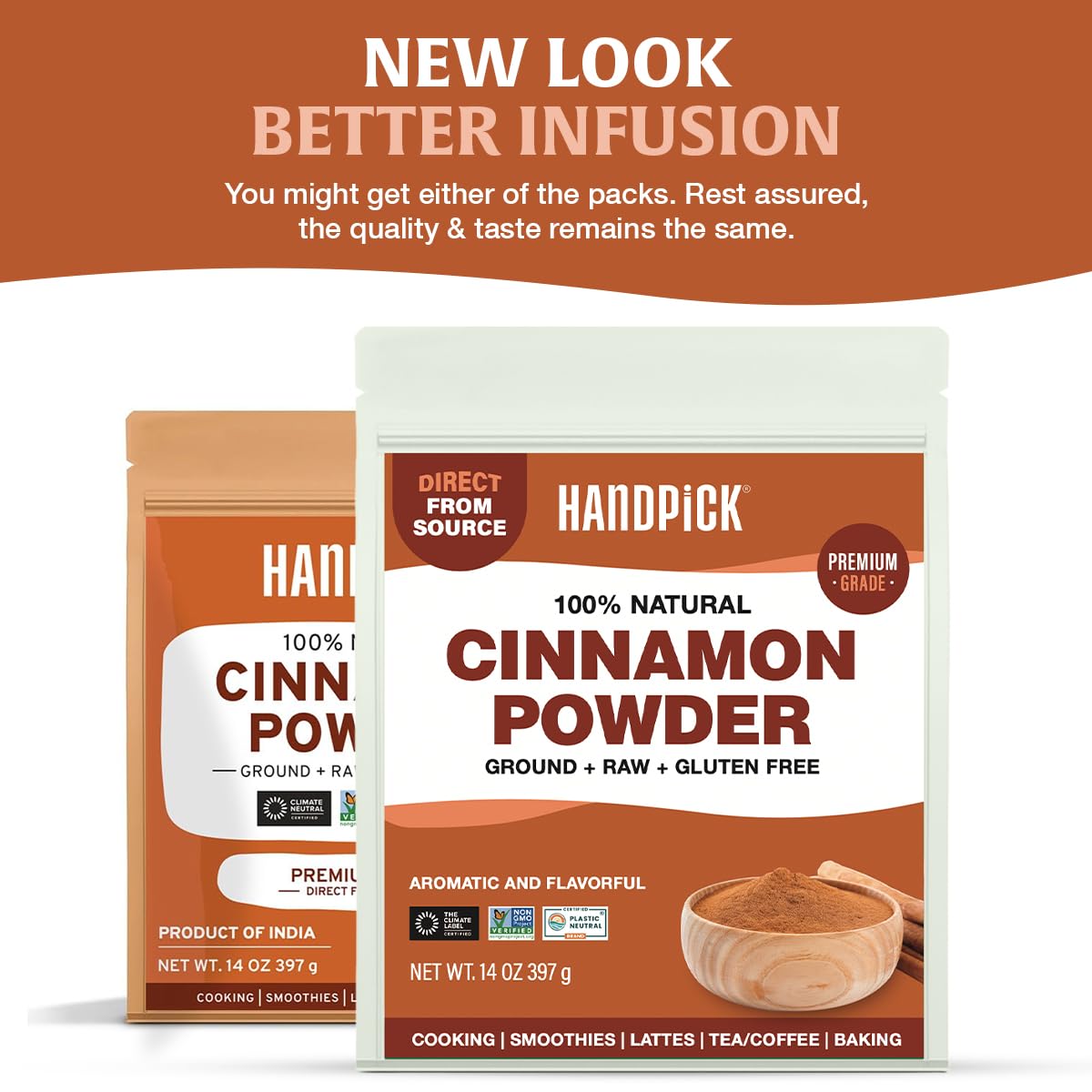 HANDPICK Cinnamon Powder closeup aroma highlights sweet-spice fragrance for recipes