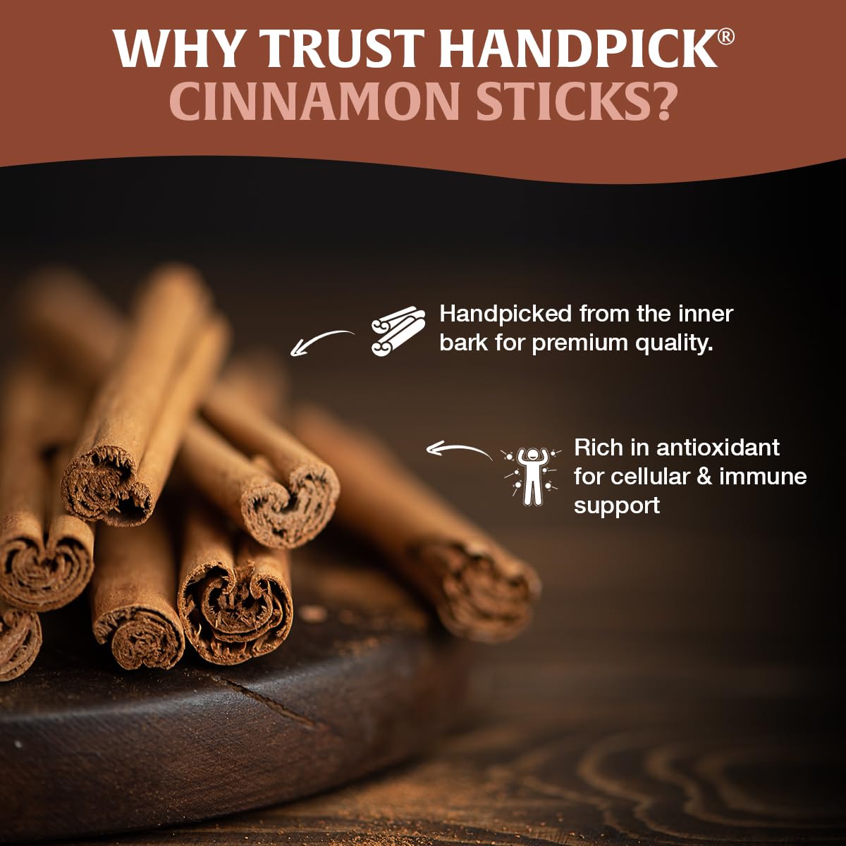 HANDPICK Cinnamon Sticks gluten-free and non-GMO option.