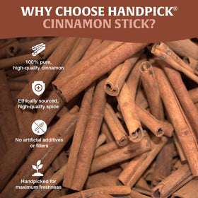 HANDPICK Cinnamon Sticks in tea cup for warm aroma.