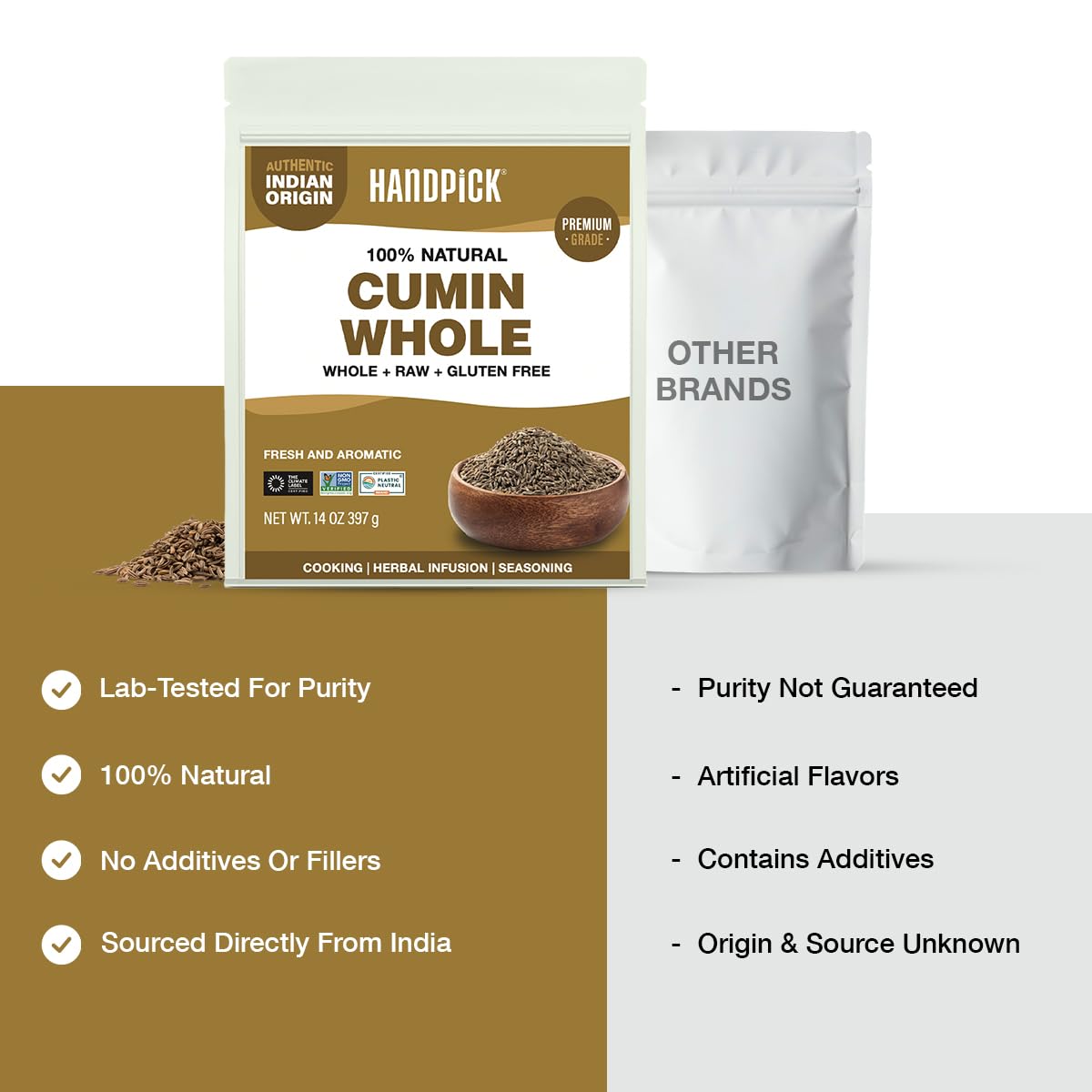 HANDPICK Cumin Seeds used in taco seasoning and spice blends