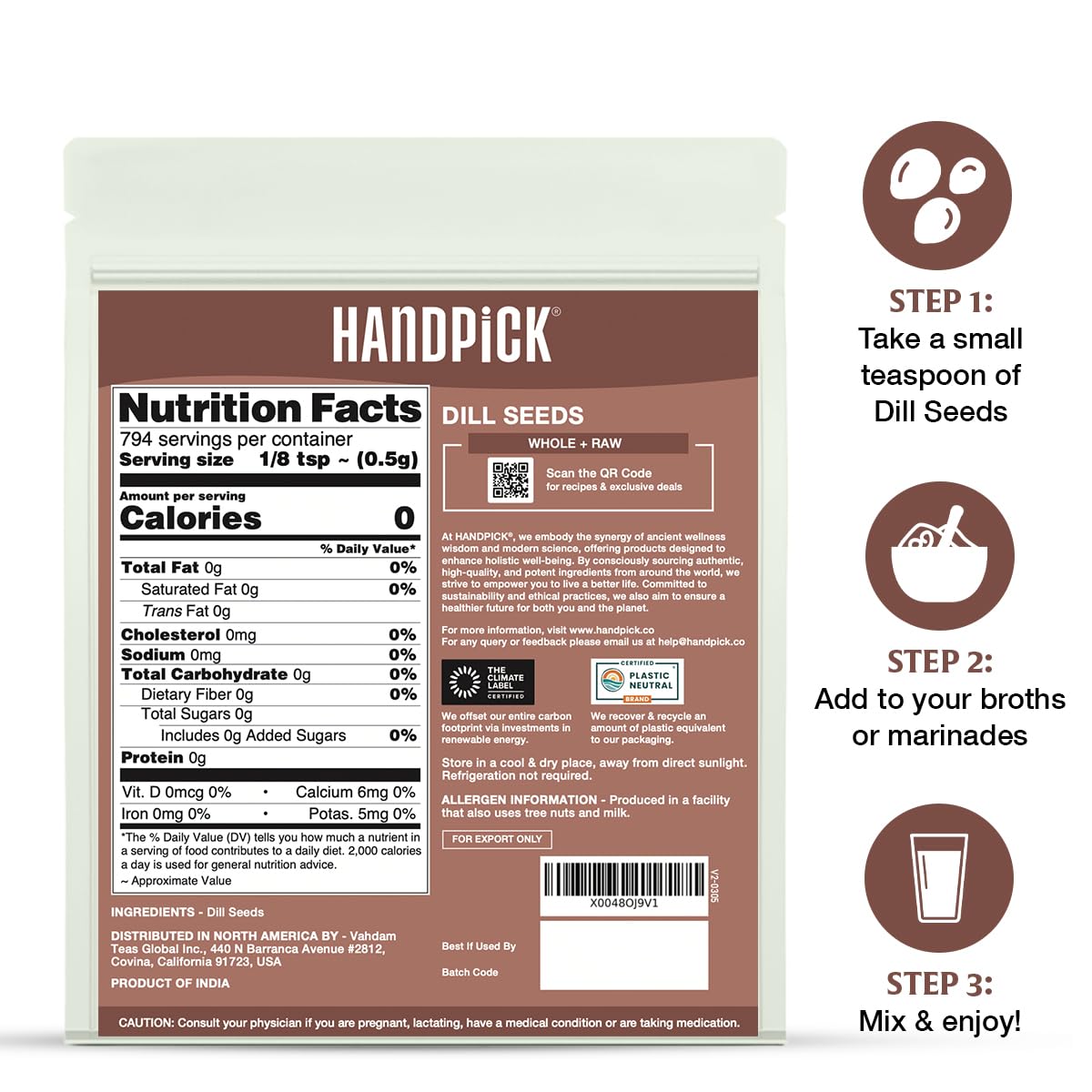 HandPICK Dill seeds dry-herbs-in-bowl suggest flavorful additions to salads and sauces.