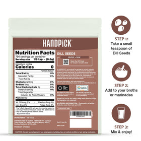 HandPICK Dill seeds dry-herbs-in-bowl suggest flavorful additions to salads and sauces.