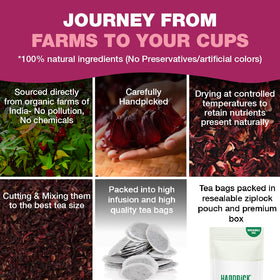 HANDPICK eco-conscious round tea bags emphasize sustainable packaging and toxin-free contents