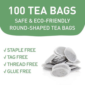HANDPICK eco-friendly round tea bags help reduce waste.