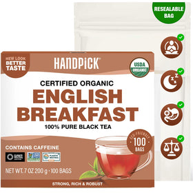 HANDPICK English Breakfast tea bag packaging highlights eco-friendly design