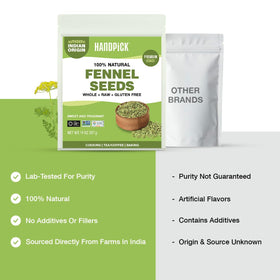 HANDPICK fennel seeds smoothie bowl shot adding flavor and aroma.