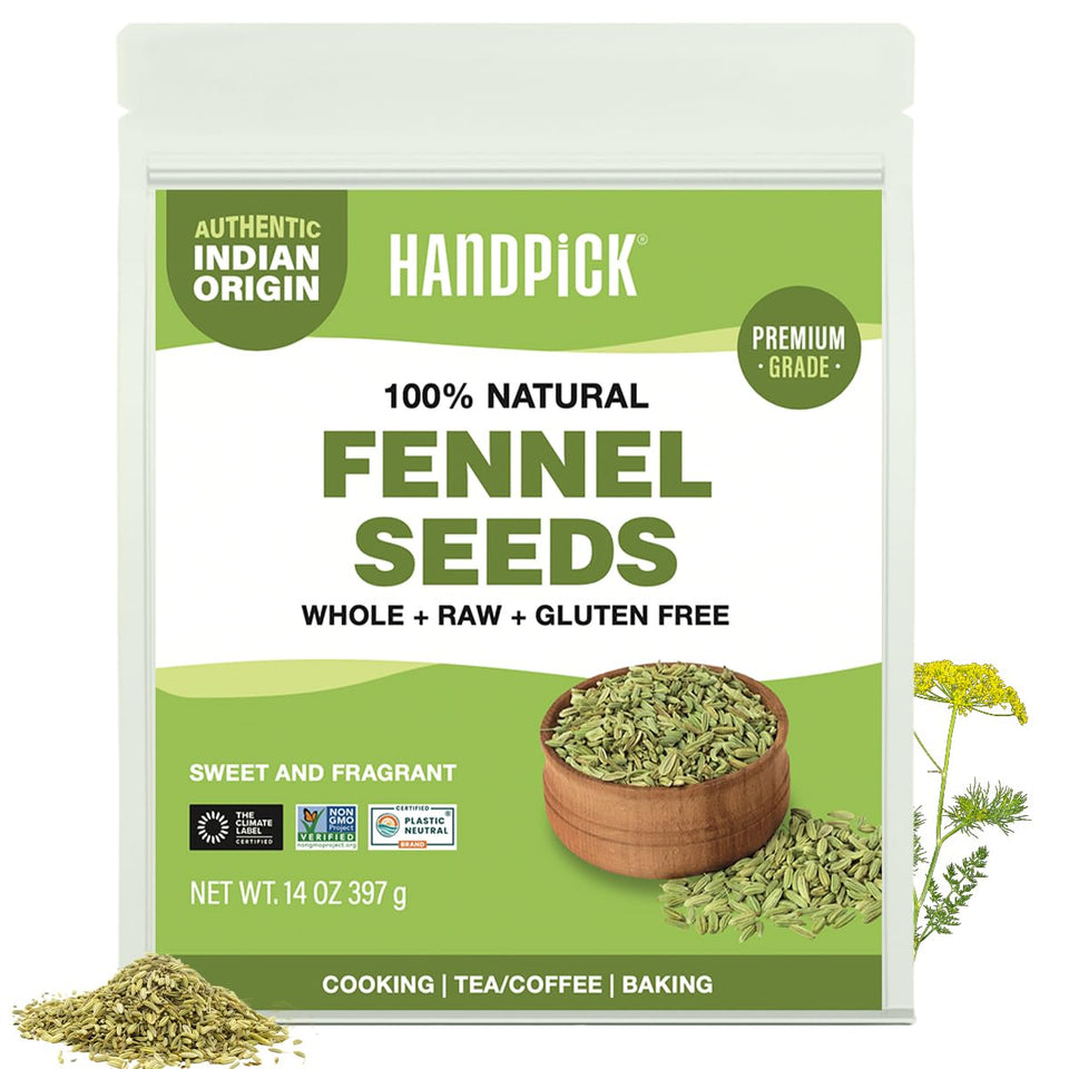 HANDPICK fennel seeds in a zip pouch for easy storage and freshness.