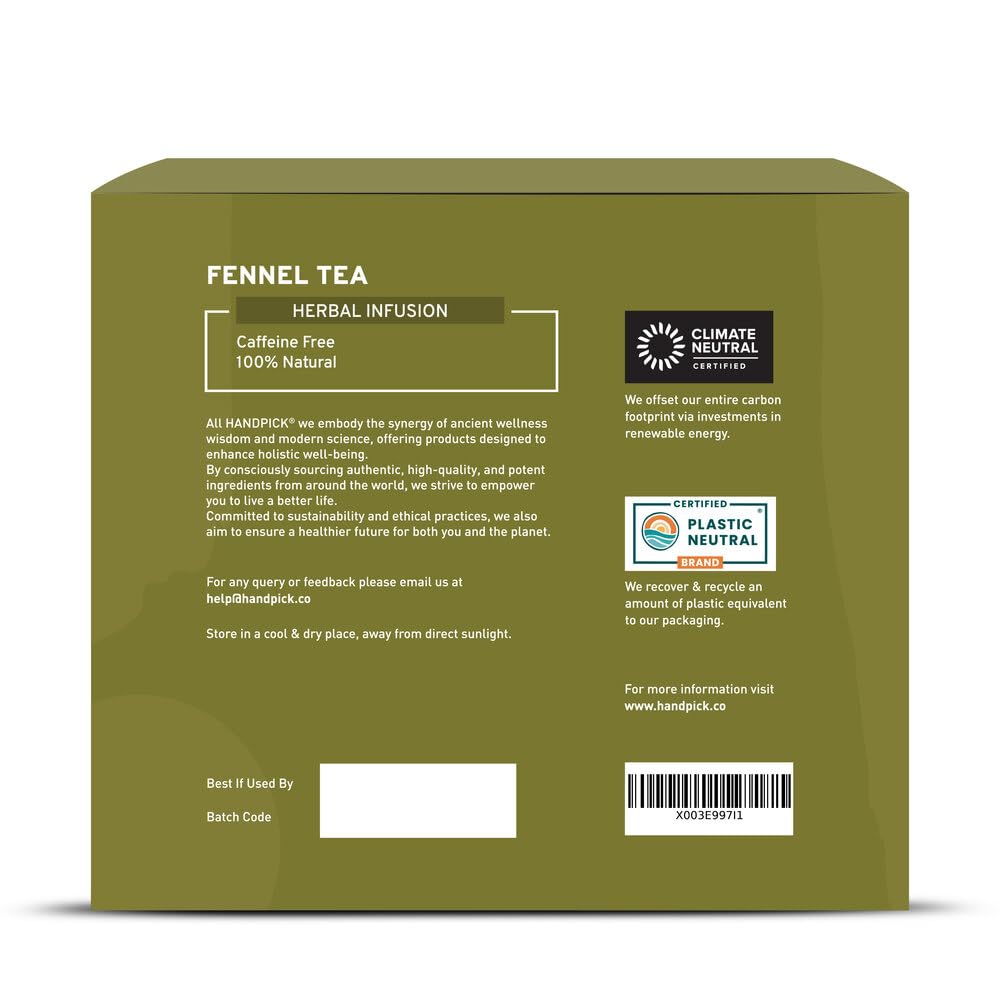 HANDPICK fennel tea bags sealed for freshness and easy daily use