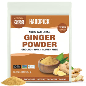 HANDPICK Ginger Powder bottle front showing ready-to-use spice for cooking and baking.