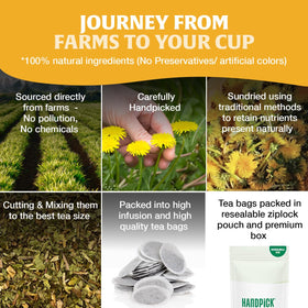 HANDPICK Indian plantations image signifies premium sourcing and careful harvest.