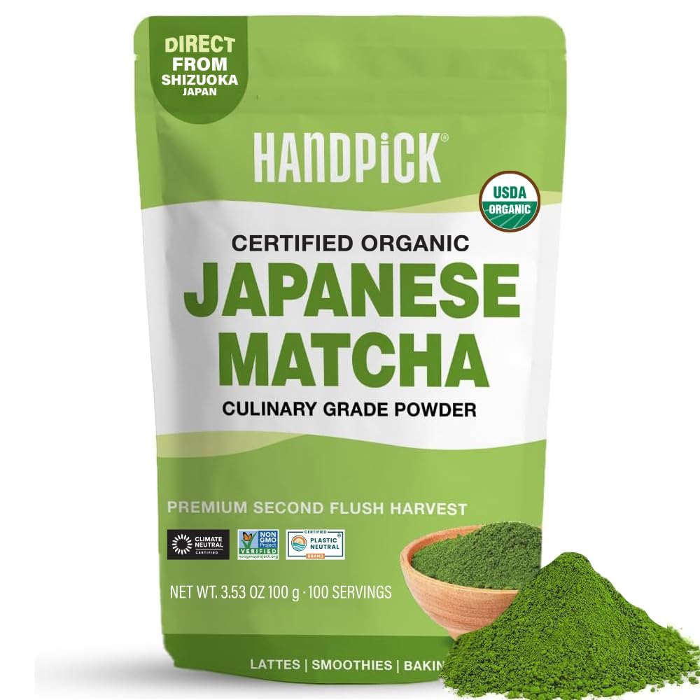 HANDPICK Japanese organic matcha powder for traditional tea rituals.