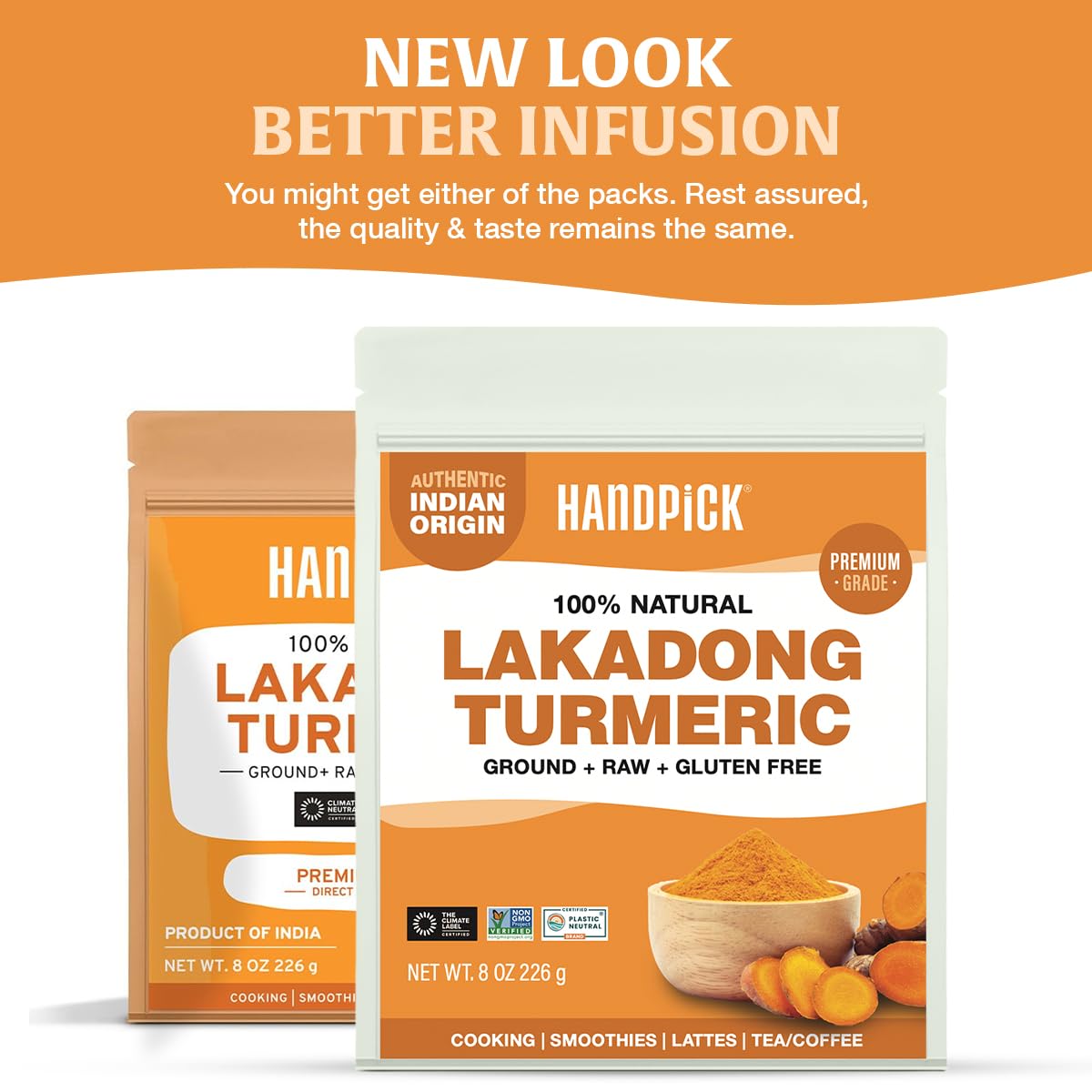 HANDPICK Lakadong turmeric powder brewed as tea for a warming ritual