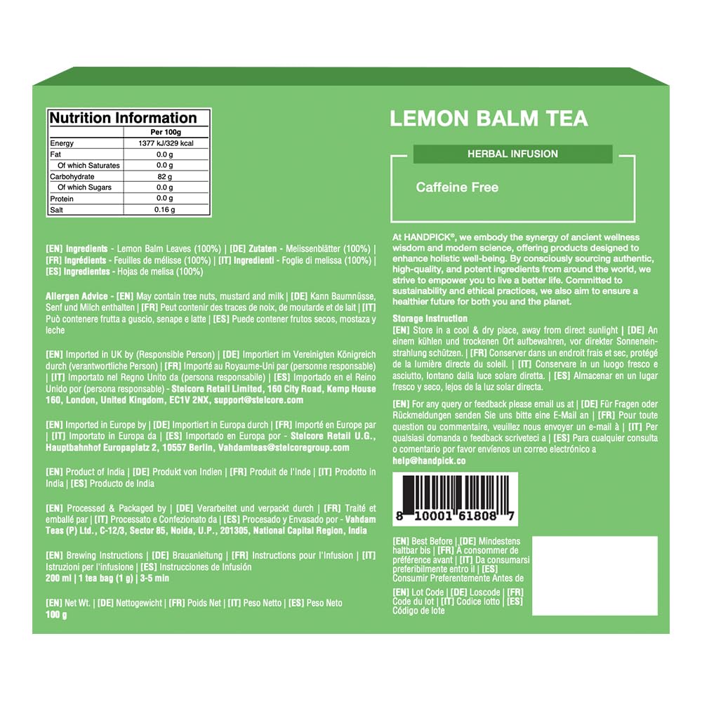 HANDPICK Lemon Balm Tea glass cup ambiance for a cozy tea moment