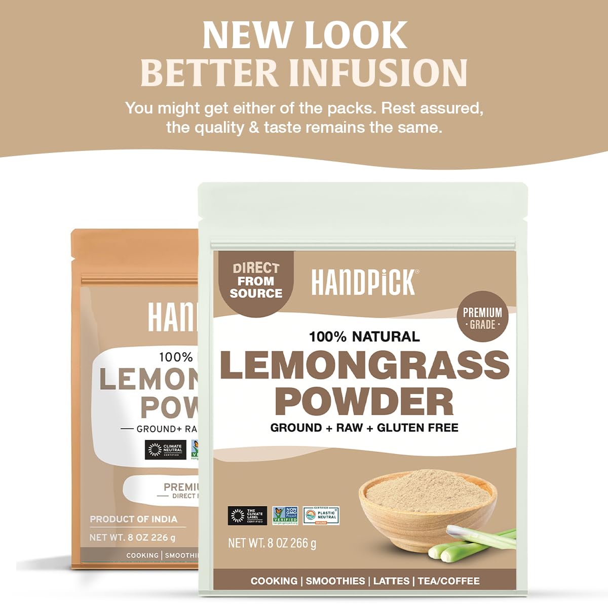 HANDPICK lemongrass powder ground texture close-up with aroma