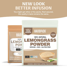 HANDPICK lemongrass powder ground texture close-up with aroma