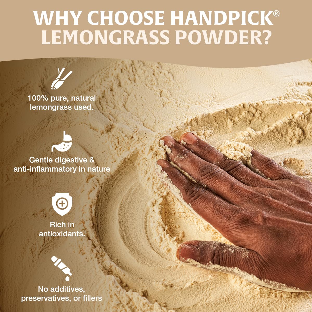 HANDPICK lemongrass powder in bowl ready for cooking