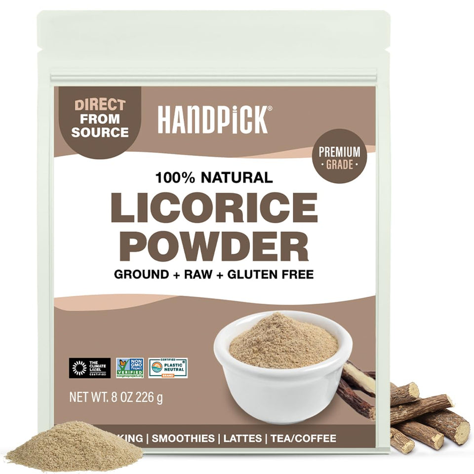 HANDPICK licorice root powder packaging with resealable pouch for freshness