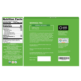 HANDPICK organic moringa tea box highlights 100-count convenience