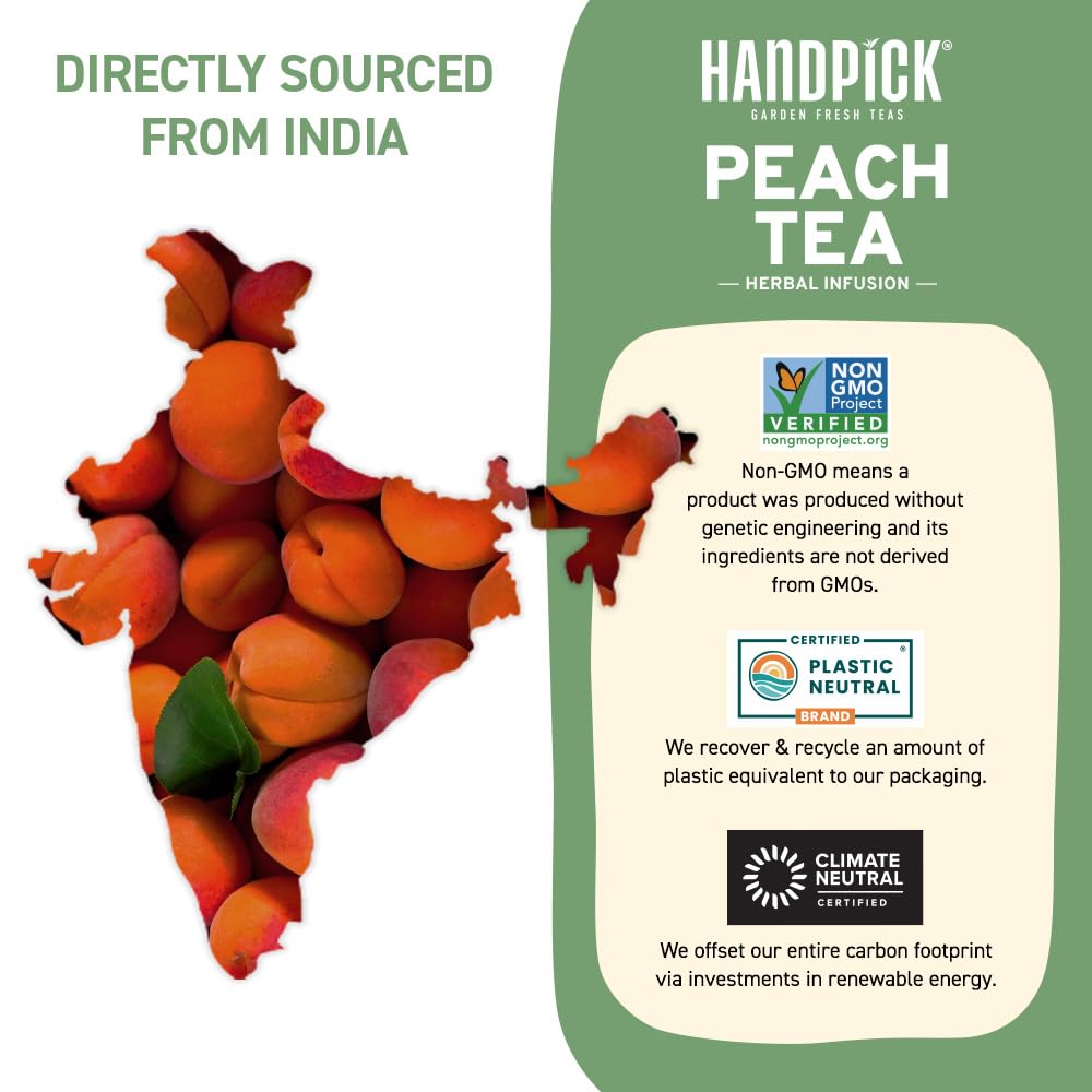 HANDPICK Peach Tea Bags cinnamon and cloves provide warm spice notes
