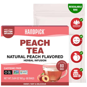 HANDPICK Peach Tea Bags with a fruity blend for refreshing breaks