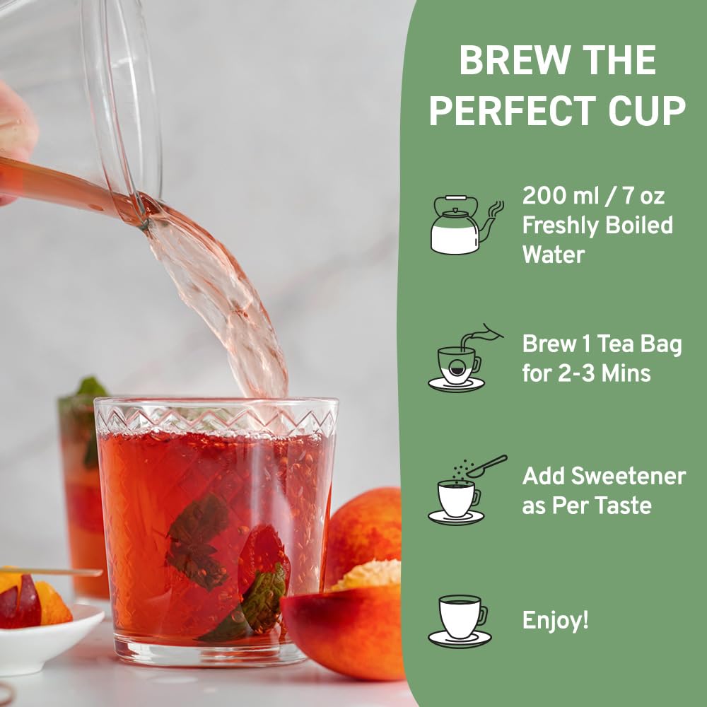 HANDPICK Peach Tea Bags ginger slices add subtle zing