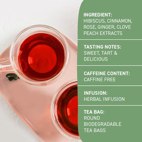 HANDPICK Peach Tea Bags hibiscus blooms add vibrant aroma