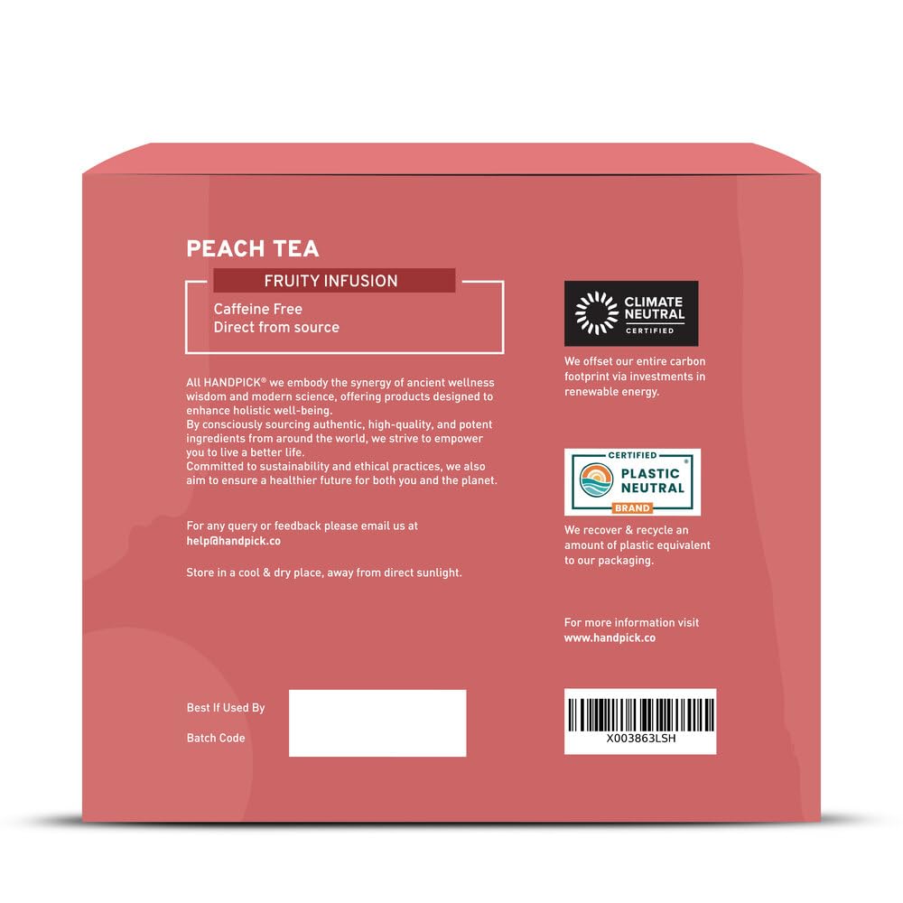 HANDPICK Peach Tea Bags eco-conscious packaging and sustainability