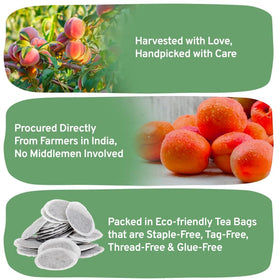 HANDPICK Peach Tea Bags rose petals for delicate floral sweetness