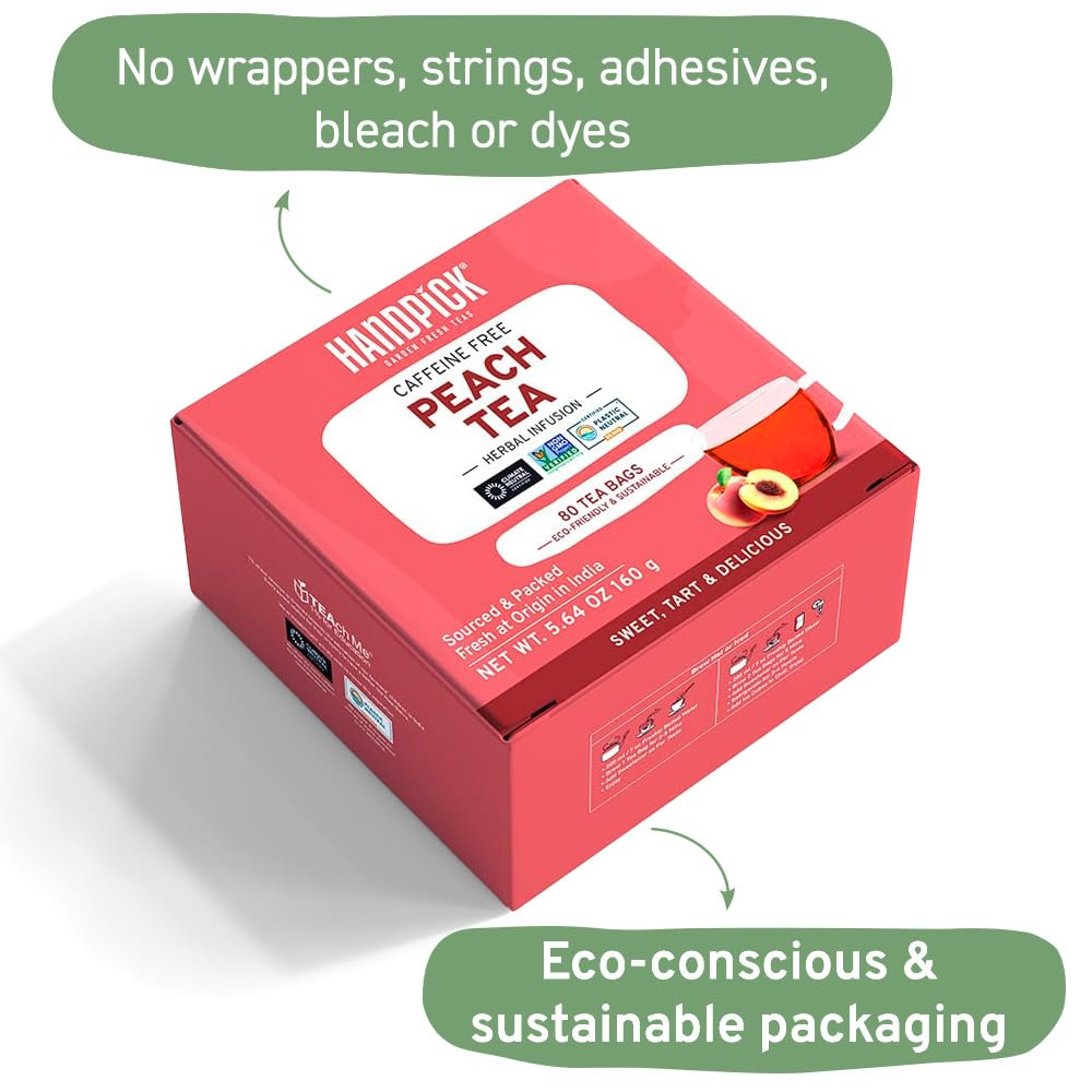 HANDPICK Peach Tea Bags round tea bags for even infusion