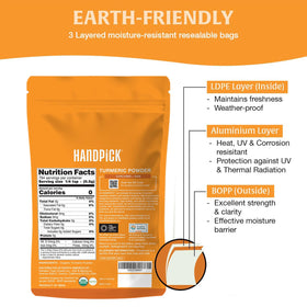 HANDPICK turmeric powder in curry dish, boosting color and depth.