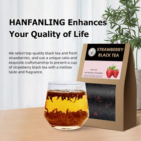 HANFANGLING Strawberry Black Tea loose leaves in infuser for customizable strength