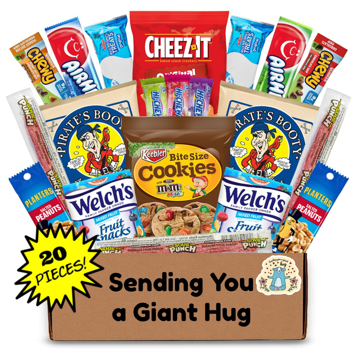 Hangry Kit front box view, ideal for gifting a comforting snack care package.